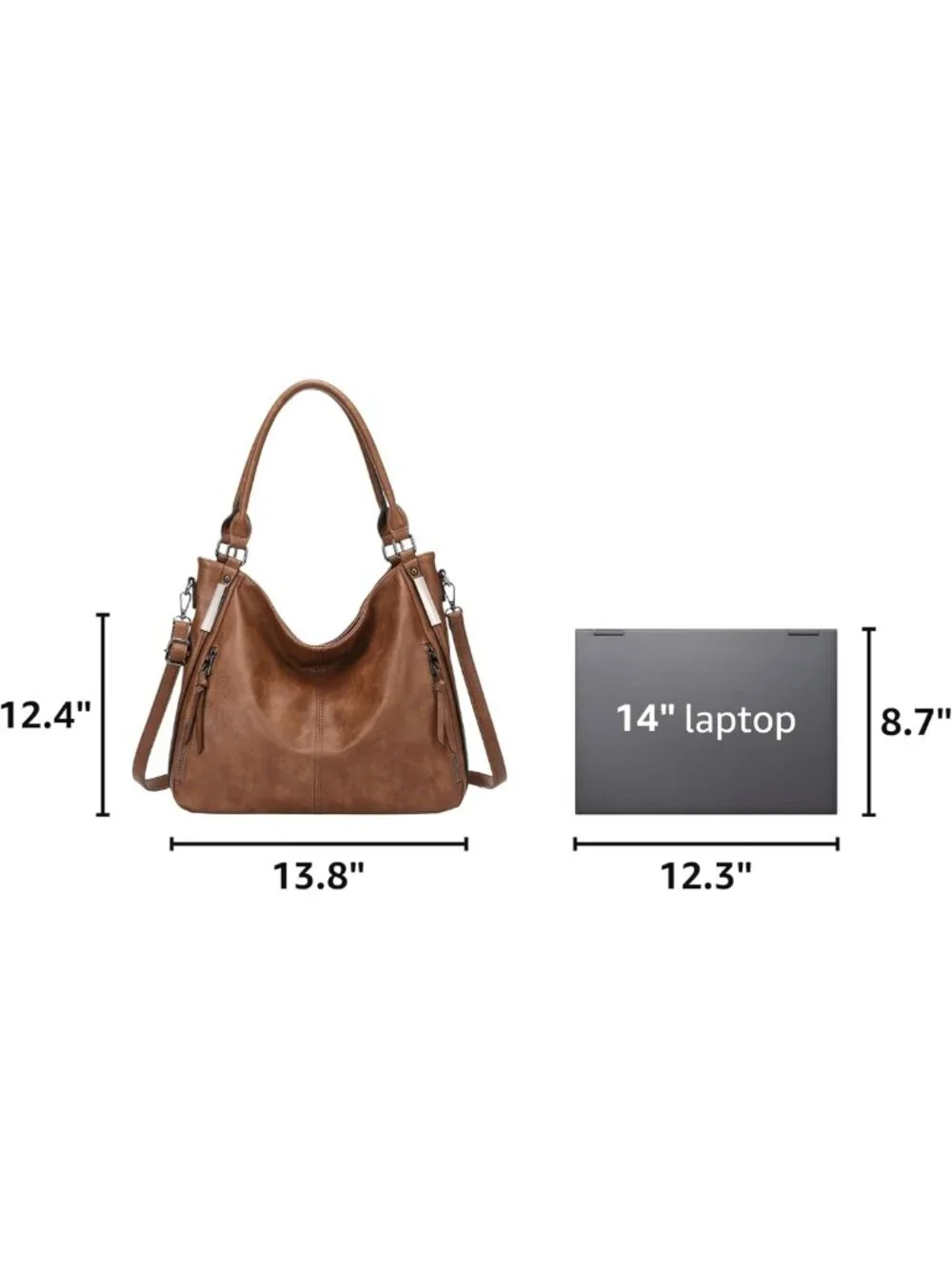 Stylish Women's Hobo Tote Bag - Large Soft PU Leather Shoulder Handbag